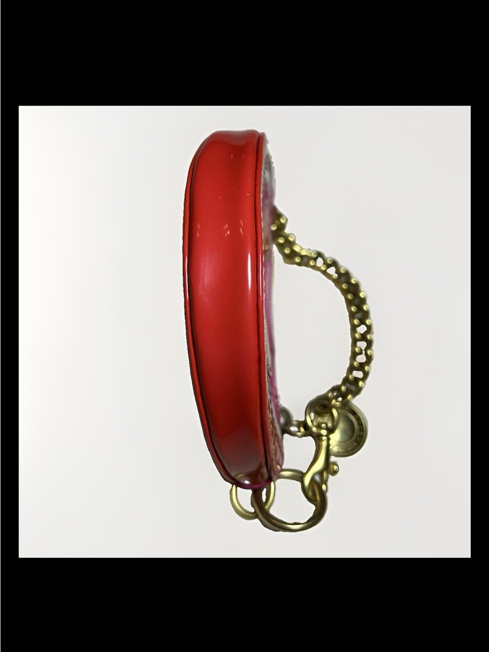 Coach Spring Daisy Flower Coin Purse Pink/Red Patent Leather, 2007 Style: #40483 - Picture 3 of 6